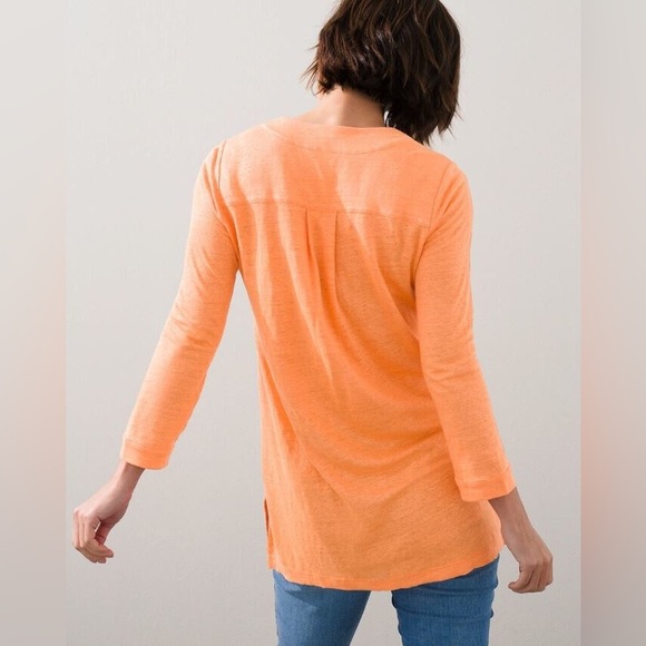 Chicos 100% linen 3/4 sleeve women’s top size large or 2 - Picture 15 of 17